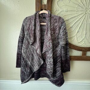 VIP Women's Textured Open Front Cardigan - Black, Gray, white and plum color